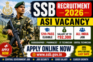 SSB ASI Recruitment 2026 Notification for 12th Pass Candidates Apply Online Assistant Sub Inspector Jobs India