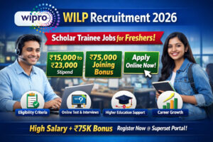 Wipro WILP Recruitment 2026 Scholar Trainee Job Notification, Wipro Freshers Hiring, IT Jobs 2026, Wipro Salary ₹23000 Bonus ₹75000, Apply Online Wipro Careers