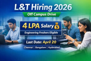 L&T Technology Services Recruitment 2026 for engineering freshers with 4 LPA salary apply online Associate Engineer Trainee jobs India