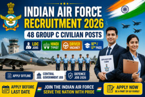 Indian Air Force Group C Recruitment 2026 notification for 48 LDC Hindi Typist and Driver vacancies across India