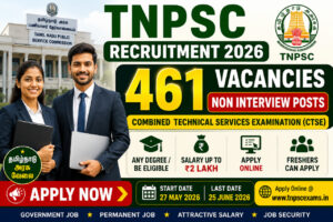 TNPSC CTSE Recruitment 2026 notification for 461 non interview government job vacancies in Tamil Nadu