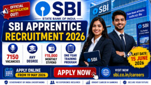 SBI Apprentice Recruitment 2026 | 7150 Vacancies | Any Degree Jobs | Tamil Mandatory | Apply Now