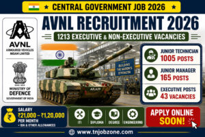 AVNL Recruitment 2026 Notification for 1213 Executive and Non-Executive Vacancies including Junior Technician, Junior Manager and Executive Posts Apply Online