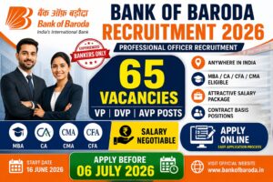 Bank of Baroda Recruitment 2026 Notification for 65 Professional Officer Vacancies