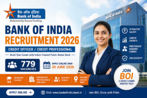 Bank of India Credit Officer Recruitment 2026 Notification for 779 Credit Officer Posts Apply Online