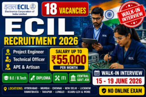 ECIL Recruitment 2026 Walk-in Interview Notification for 21 Project Engineer Technical Officer Assistant Project Engineer Senior Artisan Vacancies Across India