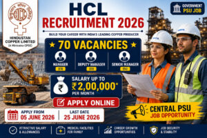 HCL Recruitment 2026 Notification for 70 Manager, Senior Manager and Deputy Manager Vacancies Apply Online