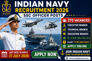 Indian Navy SSC Officer Recruitment 2026 Notification for 275 Vacancies Apply Online