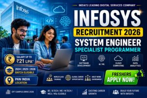 Infosys Recruitment 2026 for System Engineer and Specialist Programmer Posts Across India