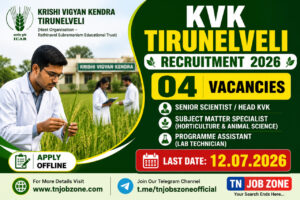 KVK Tirunelveli Recruitment 2026 Notification for 04 Senior Scientist, Subject Matter Specialist and Programme Assistant Vacancies Apply Offline Before 12 July 2026