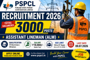 PSPCL ALM Recruitment 2026 Notification for 3000 ALM Vacancies Apply Online