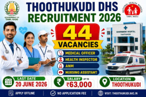 Thoothukudi DHS Recruitment 2026 Notification for 44 Medical Officer Health Inspector ANM Nursing Assistant and Various Government Job Vacancies