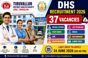 Tiruvallur DHS Recruitment 2026 Notification for 37 Medical Officer Staff Nurse ANM Health Inspector Driver Lab Technician Vacancies