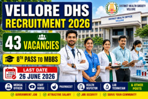 Vellore DHS Recruitment 2026 Notification for 43 Staff Nurse Medical Officer Pharmacist Health Inspector and Various Government Job Vacancies