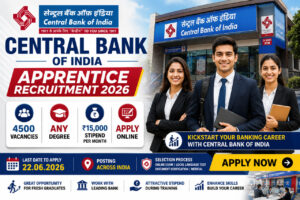 Central Bank of India Apprentice Recruitment 2026 Notification for 4500 Apprentice Vacancies Apply Online