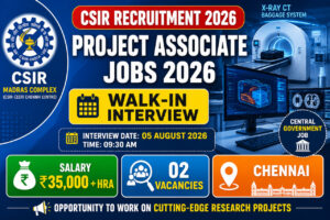 CSIR Madras Complex Recruitment 2026 Project Associate Notification Chennai