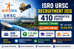 ISRO URSC Apprentice Recruitment 2026 Notification for 410 Graduate Technician and Commercial Practice Apprentice Posts Apply Online