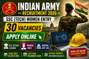 Indian Army Recruitment 2026 notification for 30 vacancies online application, eligibility, salary, age limit and last date.