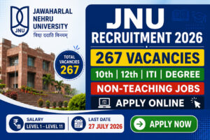 JNU Recruitment 2026 Notification for 267 Non Teaching Vacancies Apply Online