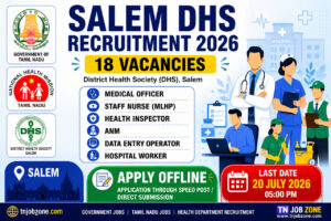Salem DHS Recruitment 2026 Notification for 18 Medical Officer Staff Nurse Health Inspector ANM DEO Hospital Worker Vacancies