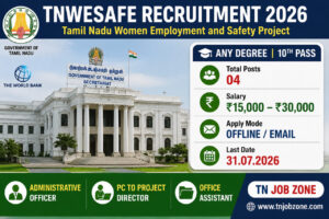TNWeSafe Recruitment 2026 Notification for Administrative Officer, PC to Project Director and Office Assistant Posts Apply Before 31 July 2026