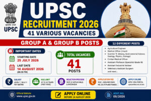 UPSC Recruitment 2026 Notification for 41 Various Group A and Group B Posts Apply Online