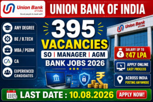 Union Bank SO Recruitment 2026 Notification for 395 Specialist Officer, Manager, AGM and Banking Officer Vacancies Apply Online