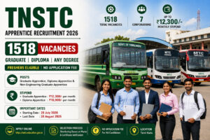 TNSTC Apprentice Recruitment 2026 Notification for 1518 Graduate Diploma Apprentice Vacancy Apply Online