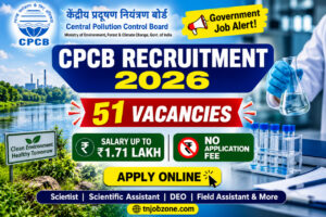 CPCB Recruitment 2026 notification for 51 vacancies with salary up to ₹1.71 lakh and no application fee