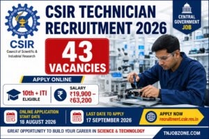 CSIR Technician Recruitment 2026 43 Vacancies Apply Online