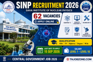 SINP Recruitment 2026 Apply Online for 62 Scientist, LDC & Technician Posts