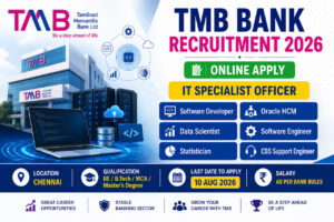TMB Bank Recruitment 2026 Notification for Specialist Officer IT Posts Apply Online