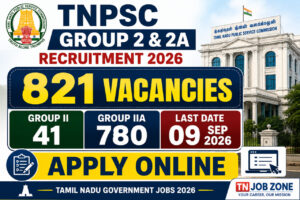 TNPSC Group 2 & 2A Recruitment 2026 – 821 Vacancies Apply Online