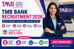 TMB Bank Recruitment 2026 Customer Service Executive Assistant Manager and multiple job openings for freshers