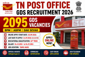 TN Post Office GDS Recruitment 2026 Apply Online for 2095 Vacancies