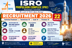 ISRO Recruitment 2026 – 10th ITI Diploma Government Jobs in Tamil Nadu