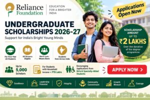 Reliance Foundation Scholarship 2026-27: Apply Online for UG Scholarship