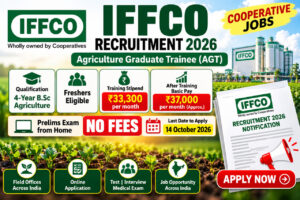 IFFCO Recruitment 2026 Agriculture Graduate Trainee AGT BSc Agriculture Jobs