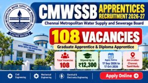 CMWSSB Apprentices Recruitment 2026-27 – 108 Graduate and Diploma Apprentice Vacancies